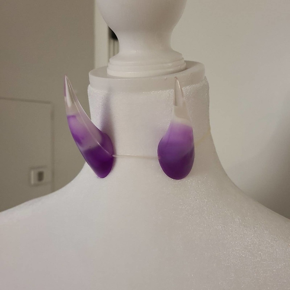Cosplay Costume Oni Resin Horns festival headpiece purple ears devil unique